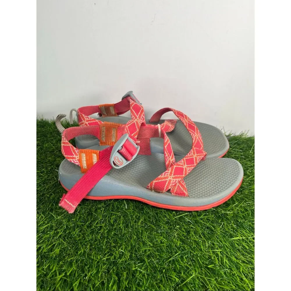 Chaco Z Strap Sandals Kids Size 4 Youth Red Orange Hiking Outdoor